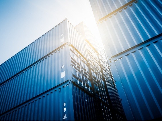 shipping containers stacked supply chain image
